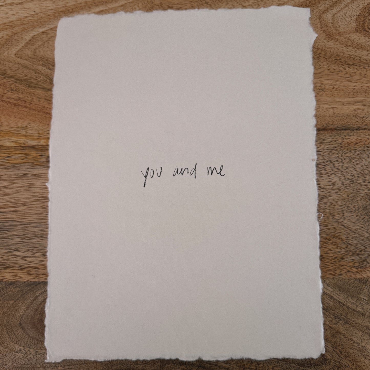 you and me