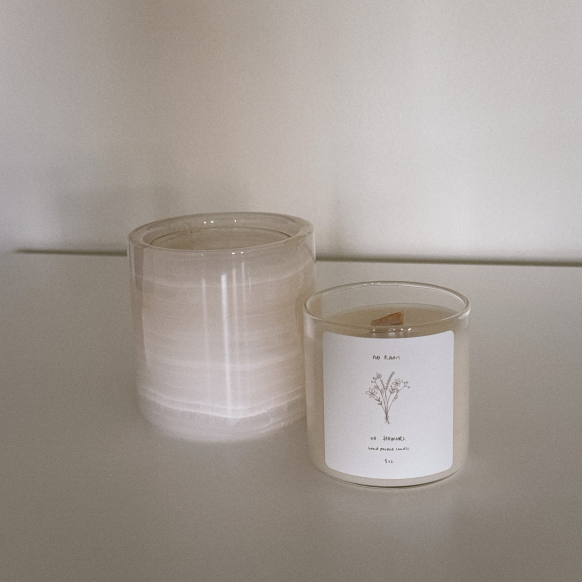 no rain, no flowers candle refill