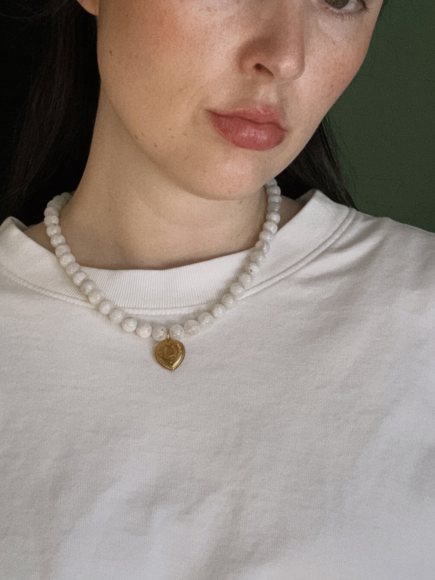 brass good luck beaded necklace