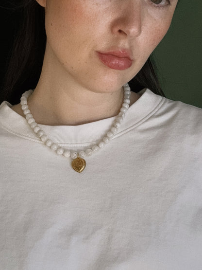 brass good luck beaded necklace