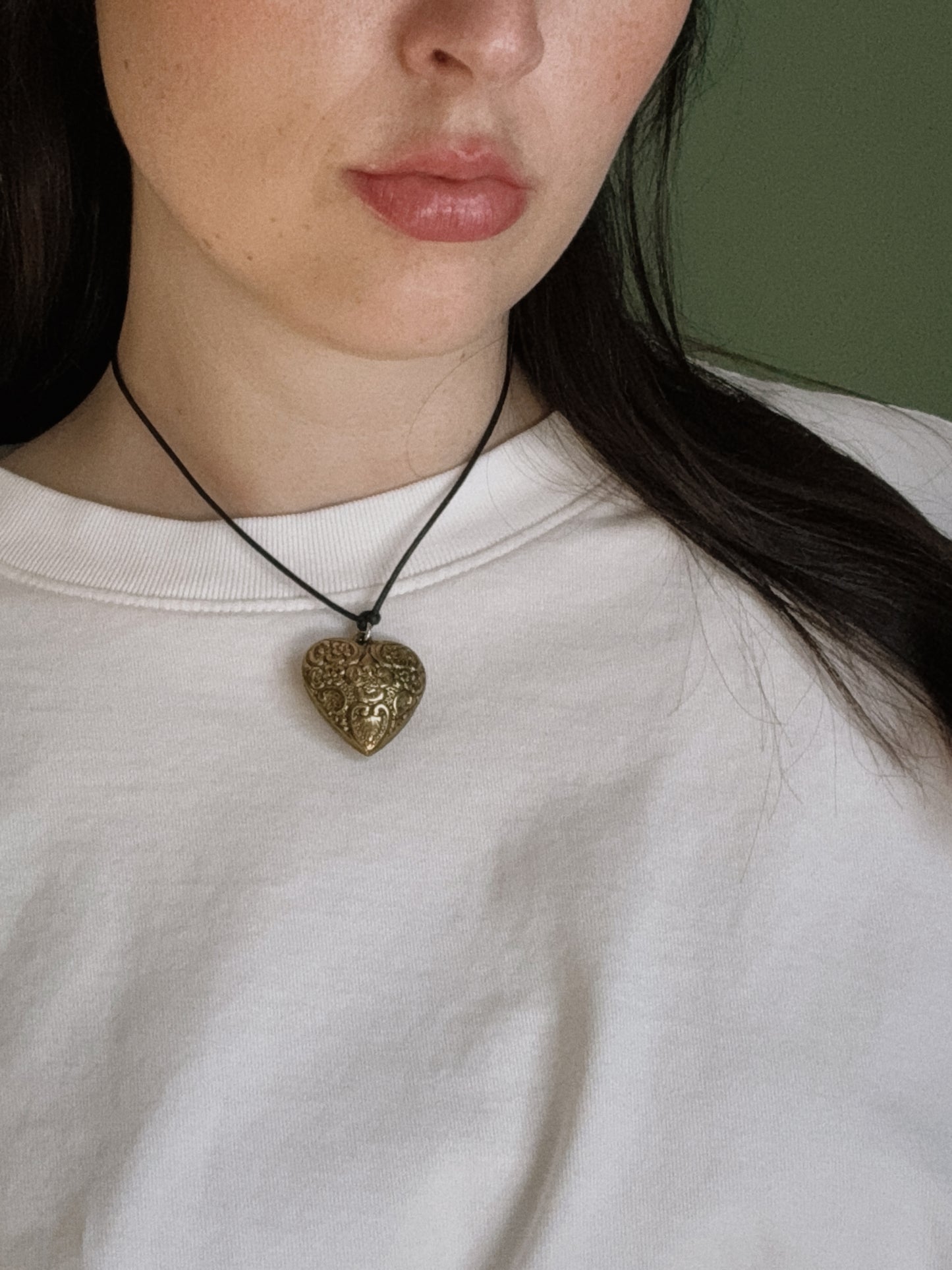 puff heart pendant necklace