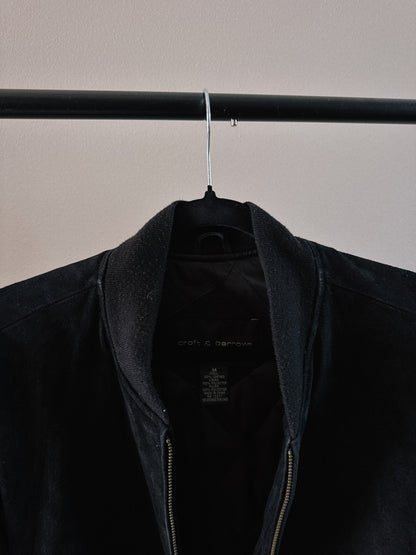 black suede bomber jacket