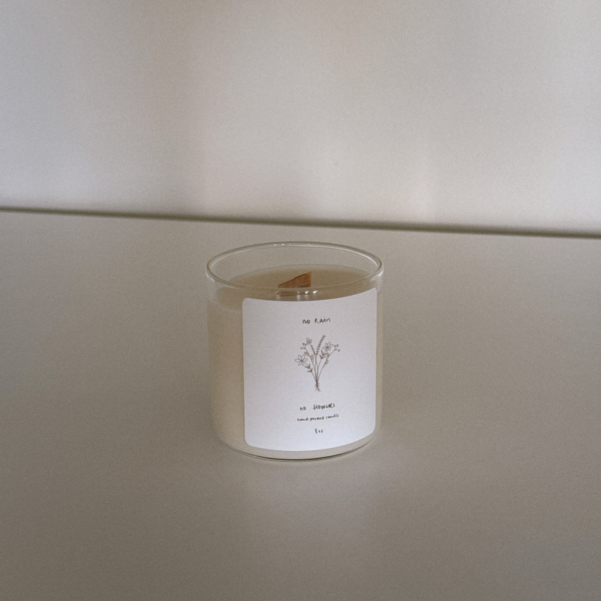 no rain, no flowers candle refill