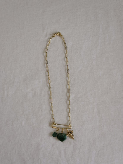 cupid heart safety pin necklace II