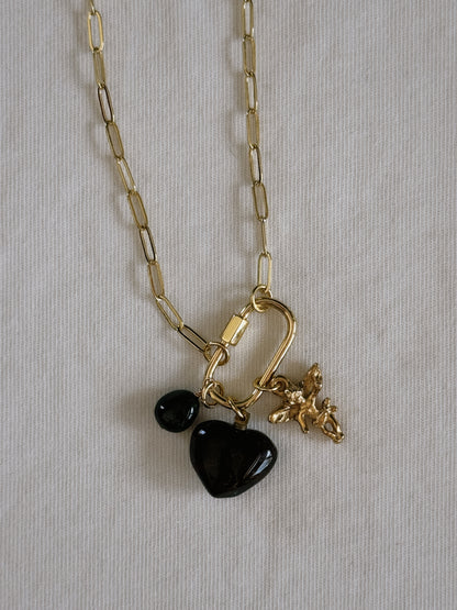 cupid heart carabiner necklace I