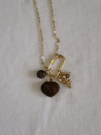 cupid heart carabiner necklace III