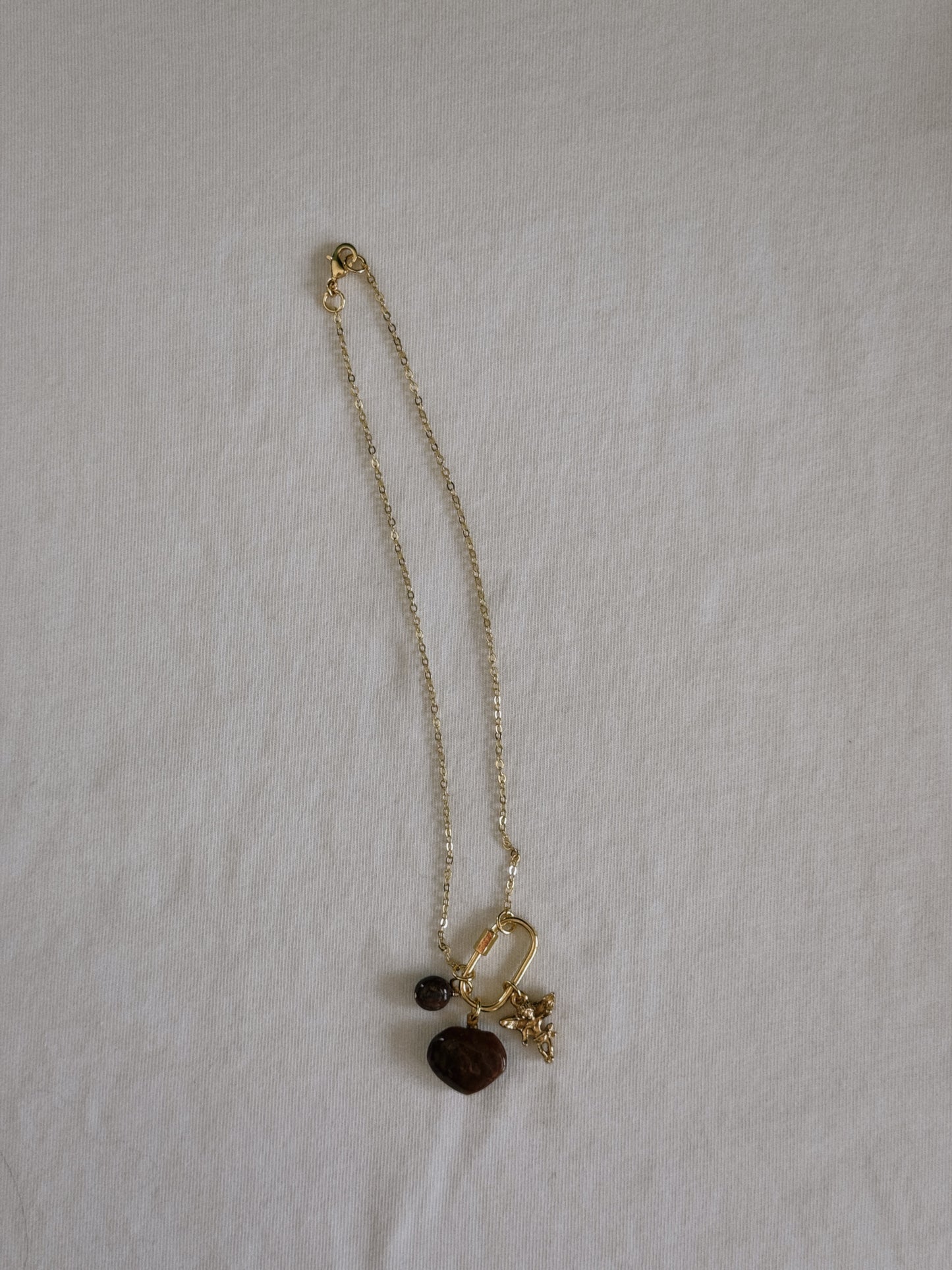 cupid heart carabiner necklace III