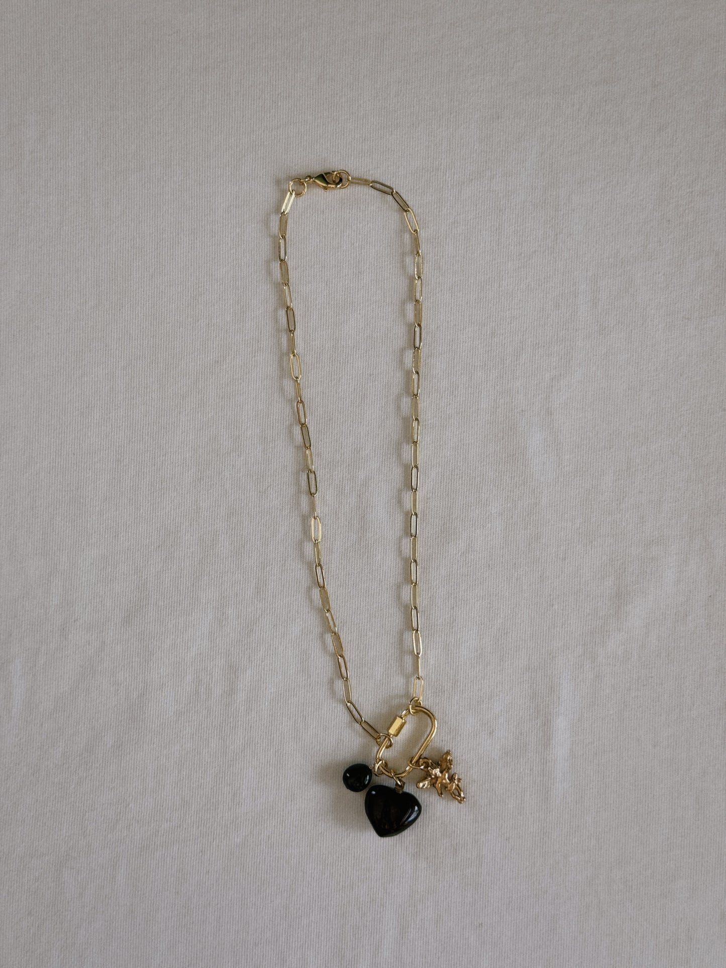 cupid heart carabiner necklace I