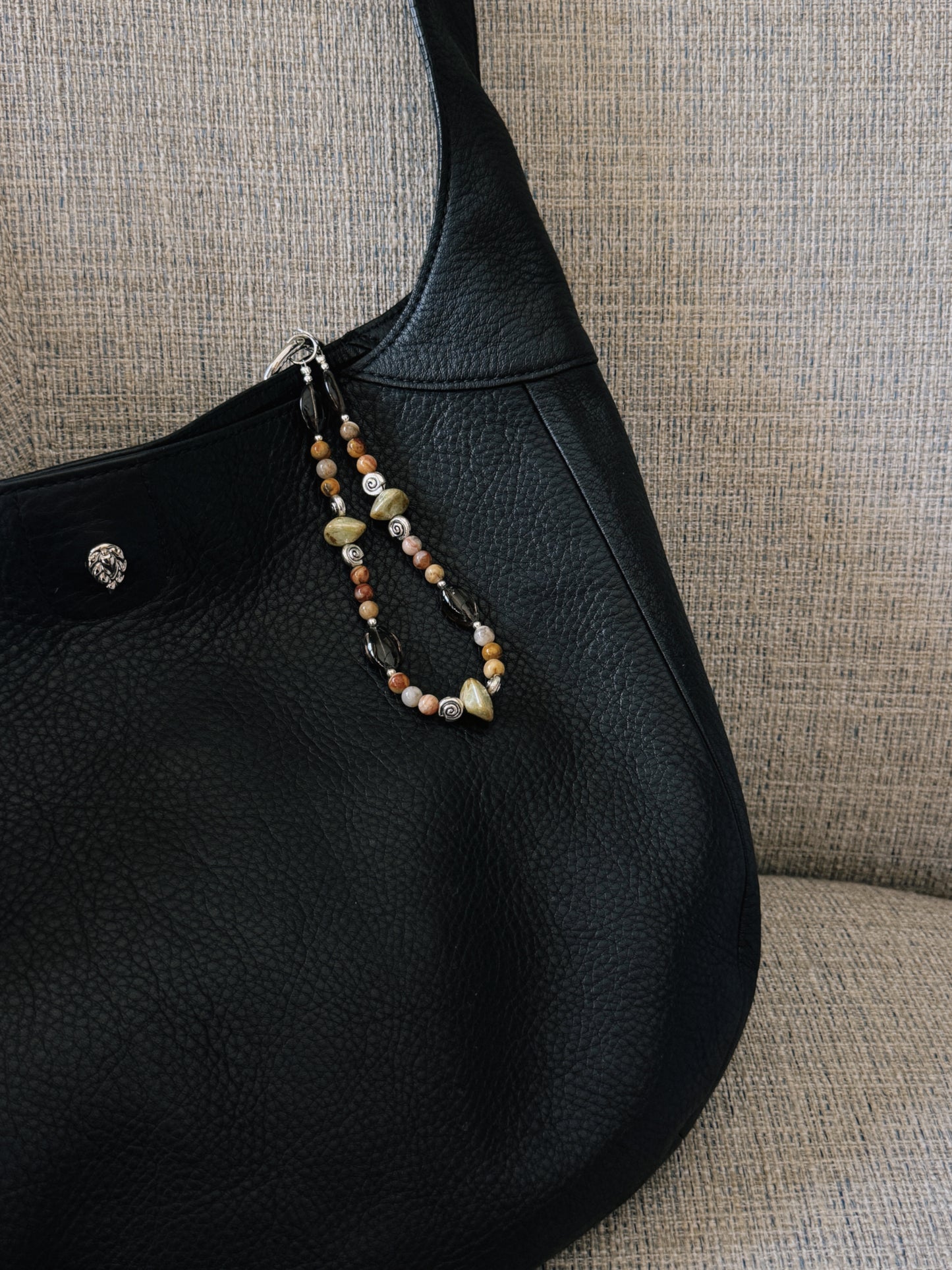 spiral beaded keychain