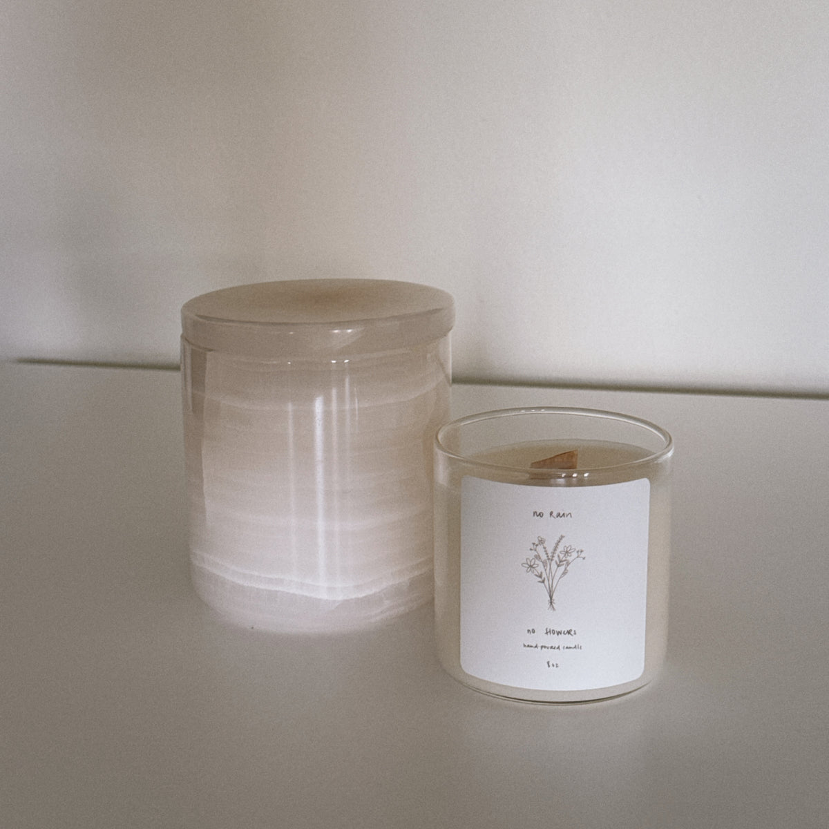 no rain, no flowers candle refill