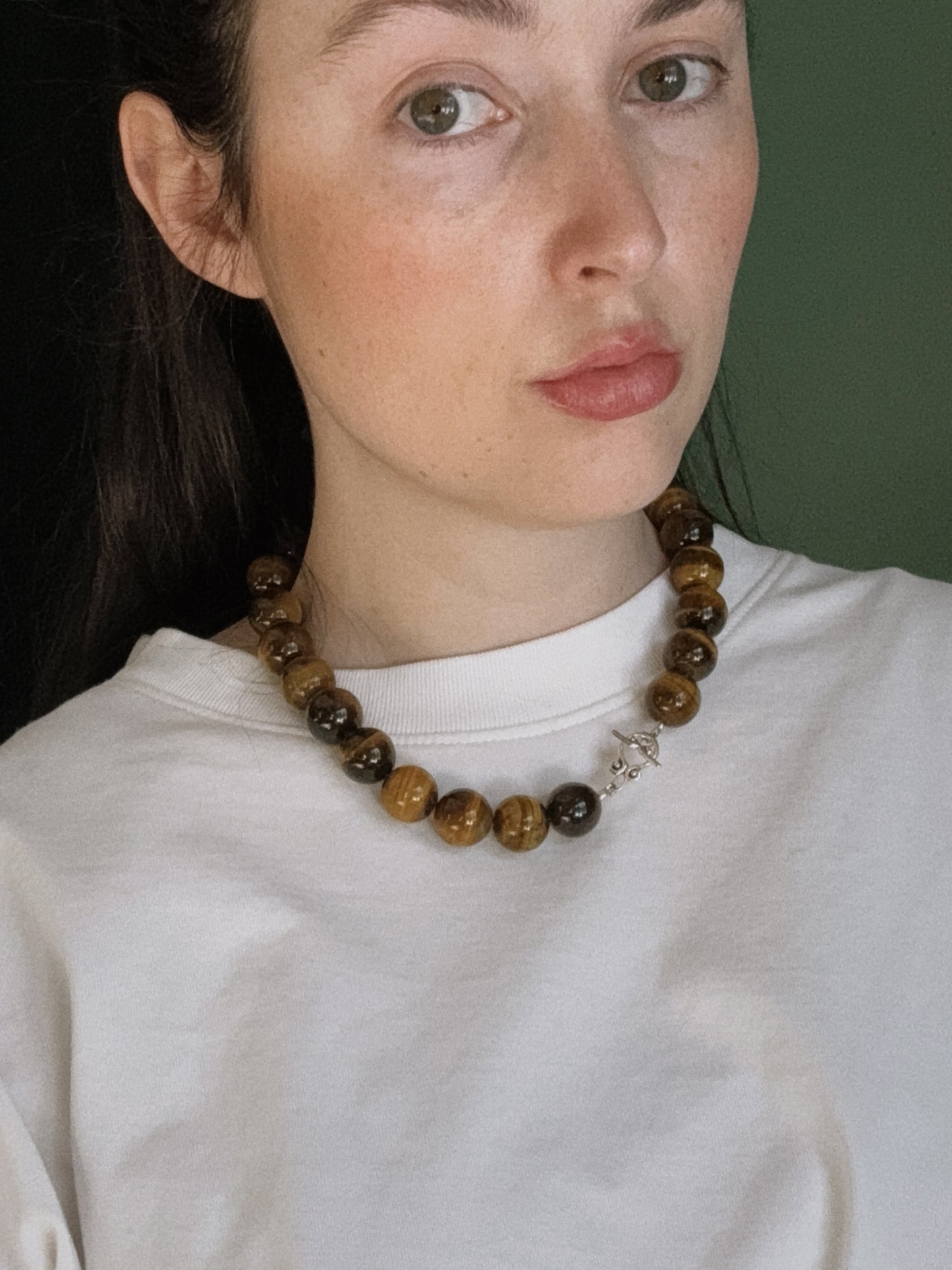 tiger eye beaded necklace