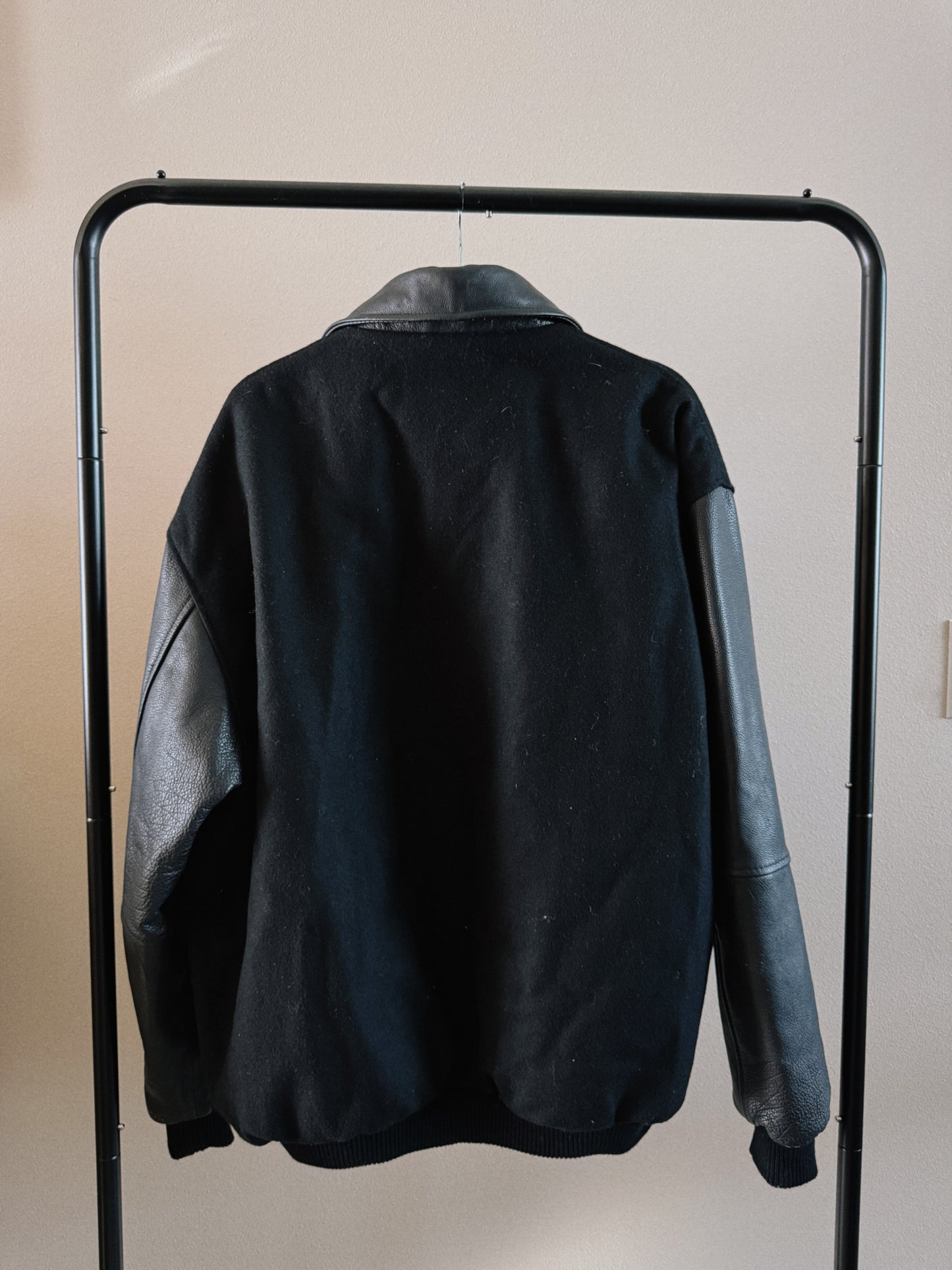 green bay packers wool & leather jacket