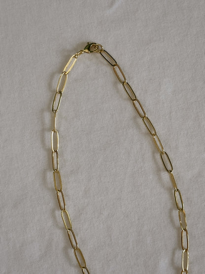 heart gemstone safety pin necklace I