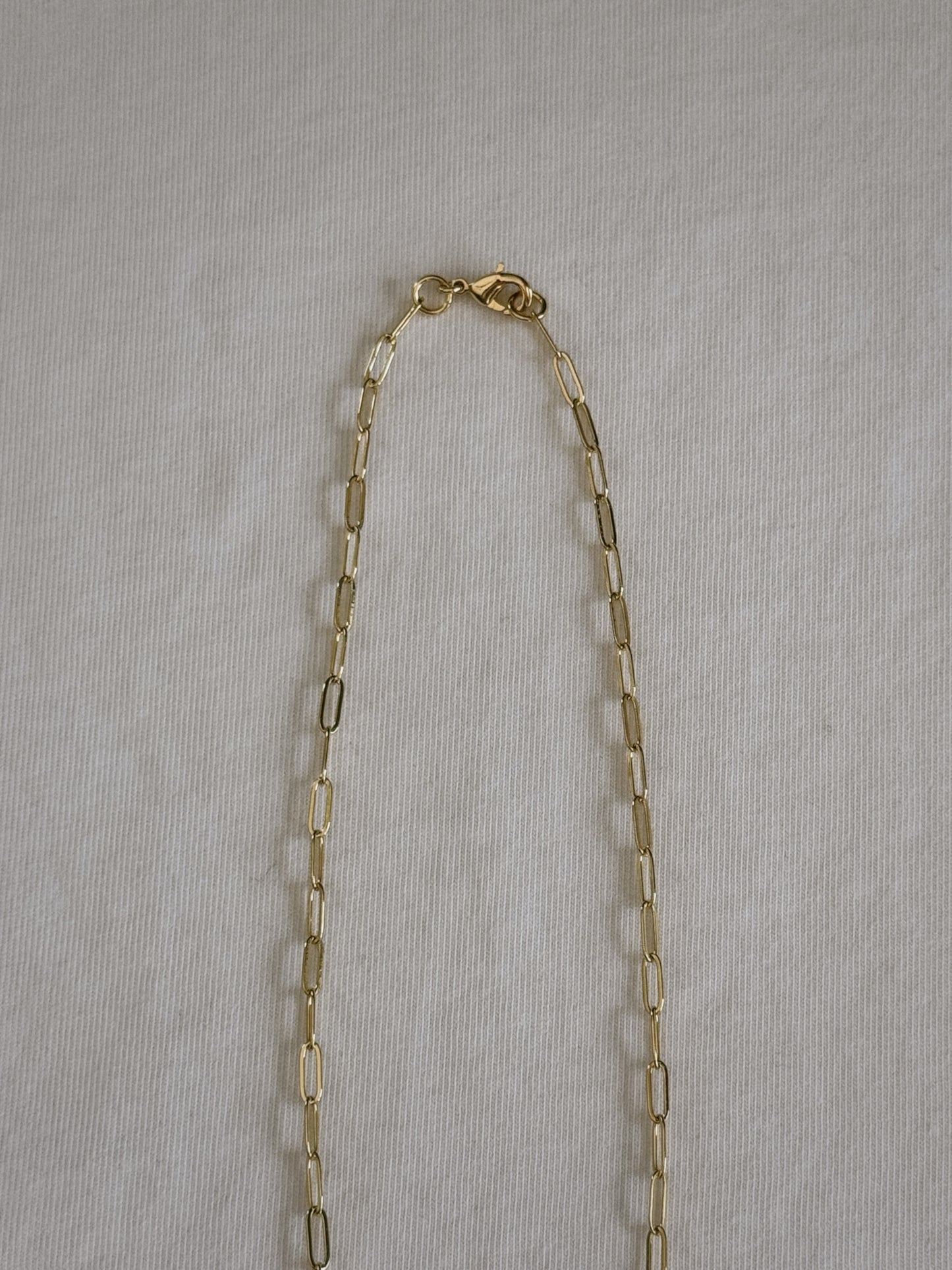 heart gemstone safety pin necklace II