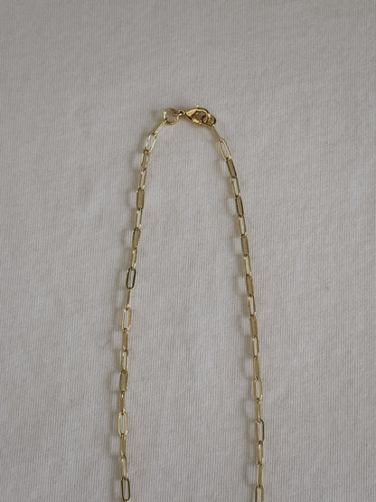 heart gemstone safety pin necklace II