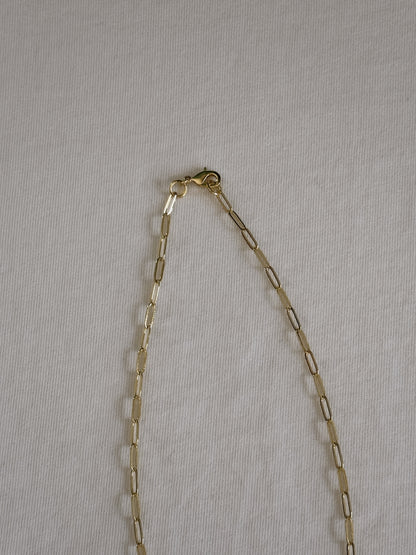 heart gemstone safety pin necklace III