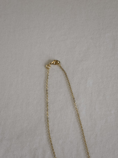 heart gemstone safety pin necklace V