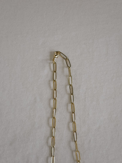 heart gemstone safety pin necklace VI