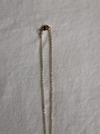 heart gemstone safety pin necklace VII