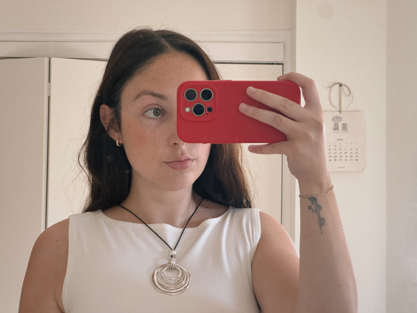 silver circles pendant necklace