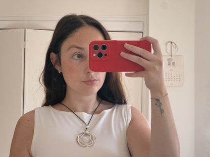 silver circles pendant necklace