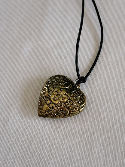 puff heart pendant necklace