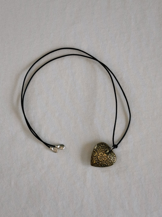 puff heart pendant necklace