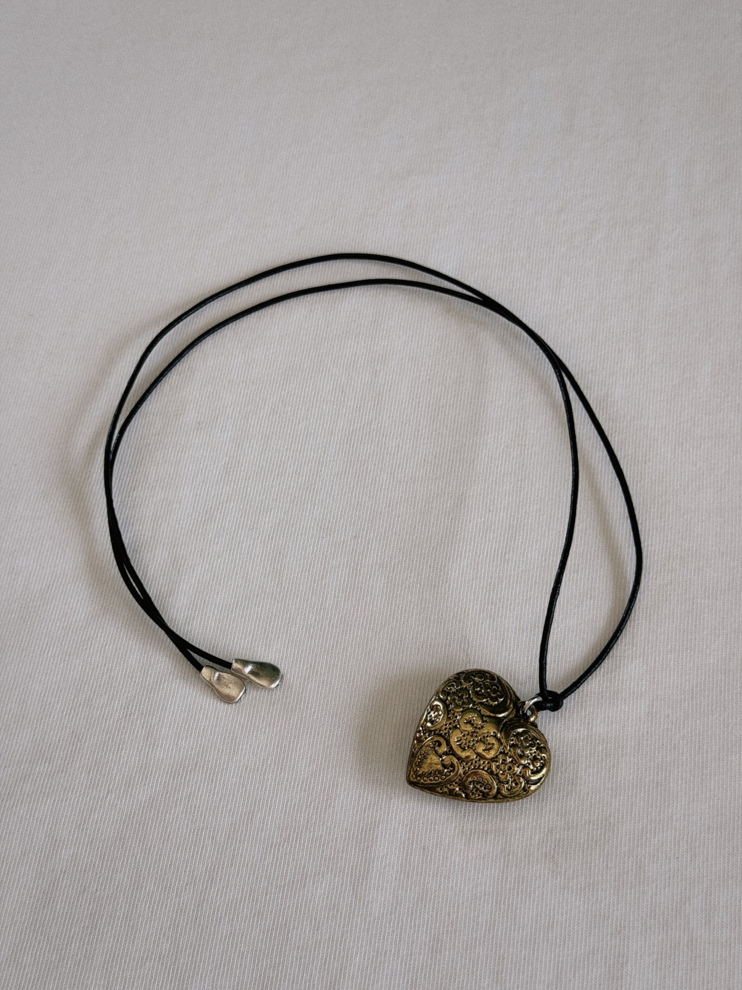 puff heart pendant necklace