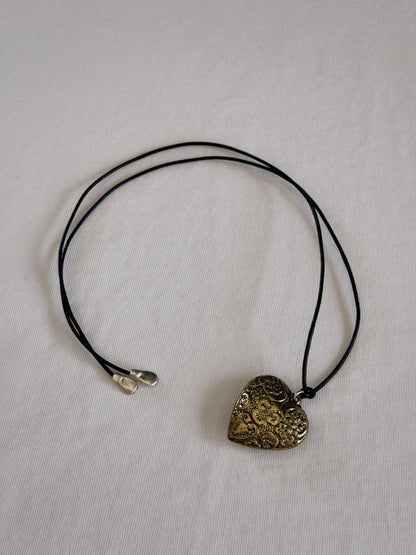puff heart pendant necklace