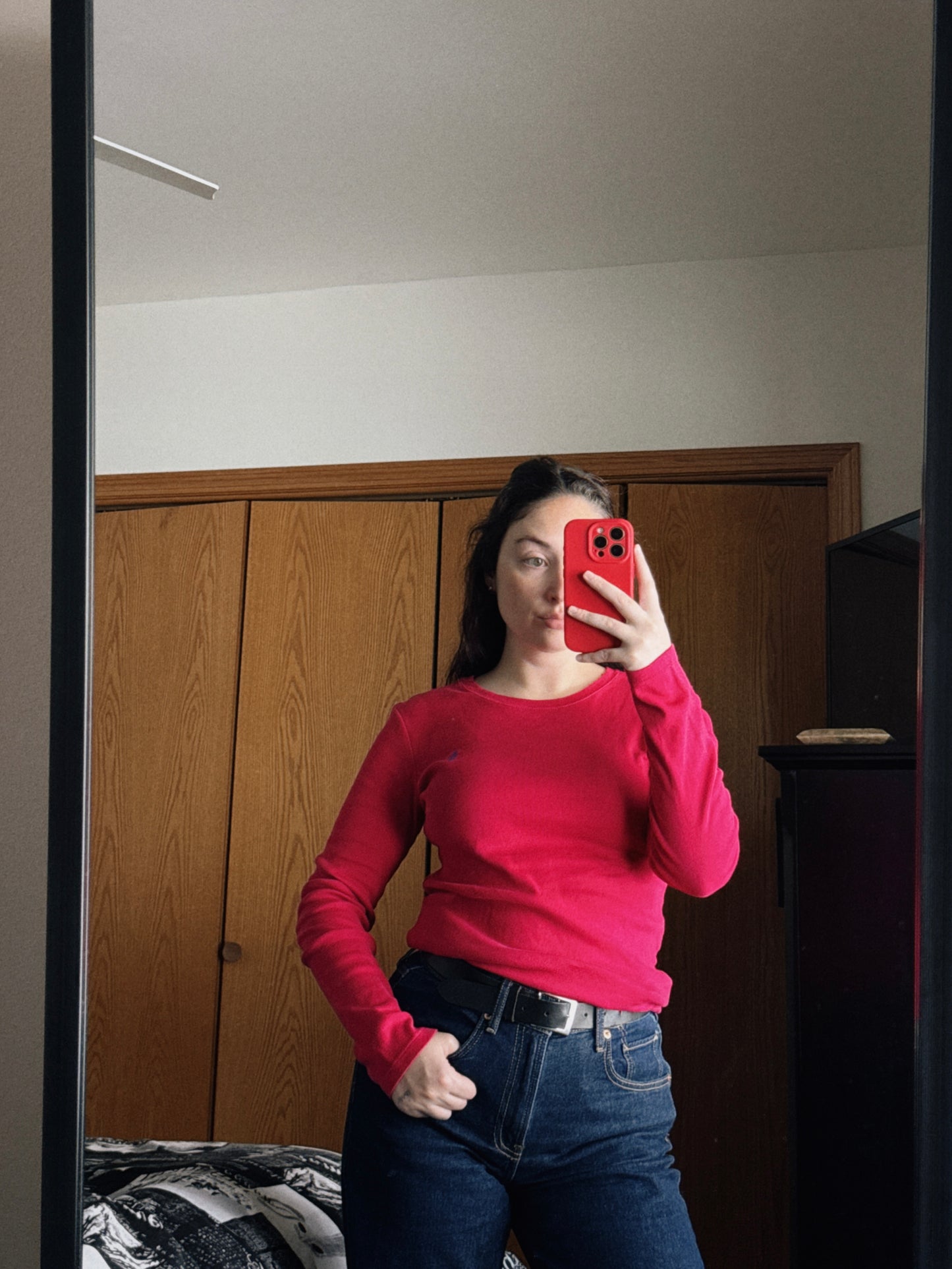 pink long sleeve tee