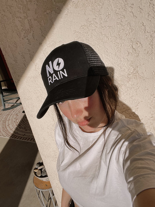 no rain trucker hat