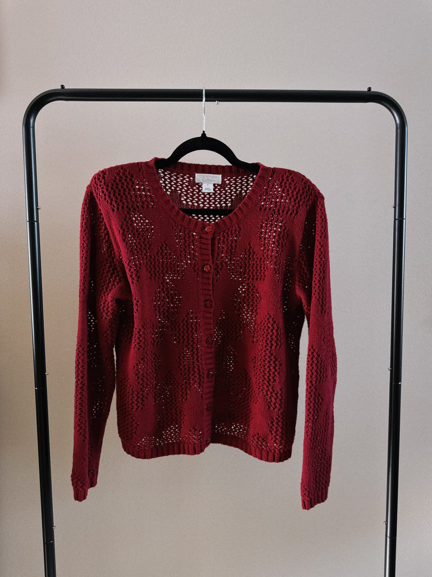 burgundy star cardigan
