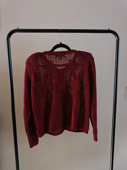 burgundy star cardigan