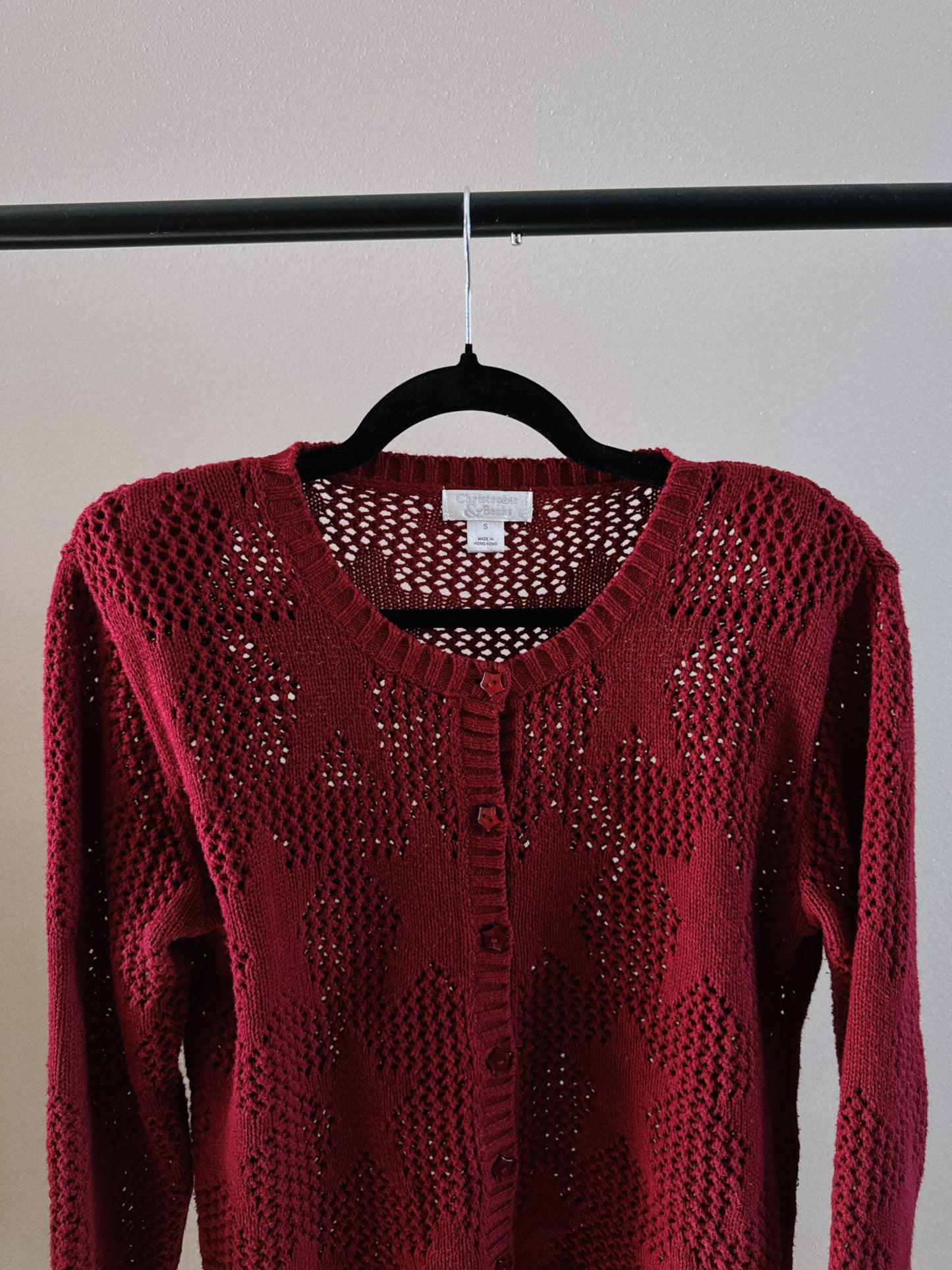 burgundy star cardigan
