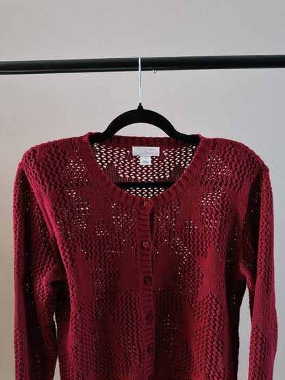 burgundy star cardigan
