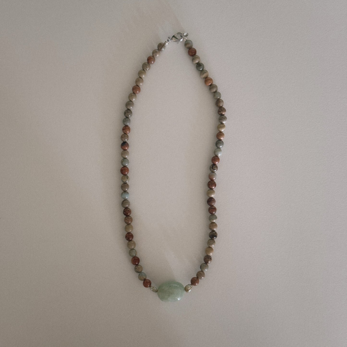 aqua jasper beaded necklace