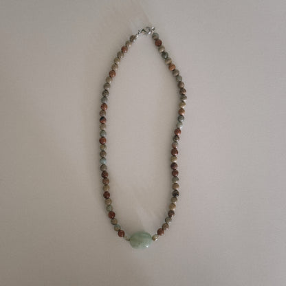 aqua jasper beaded necklace