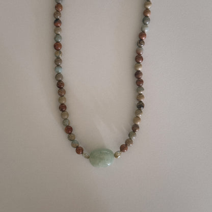 aqua jasper beaded necklace