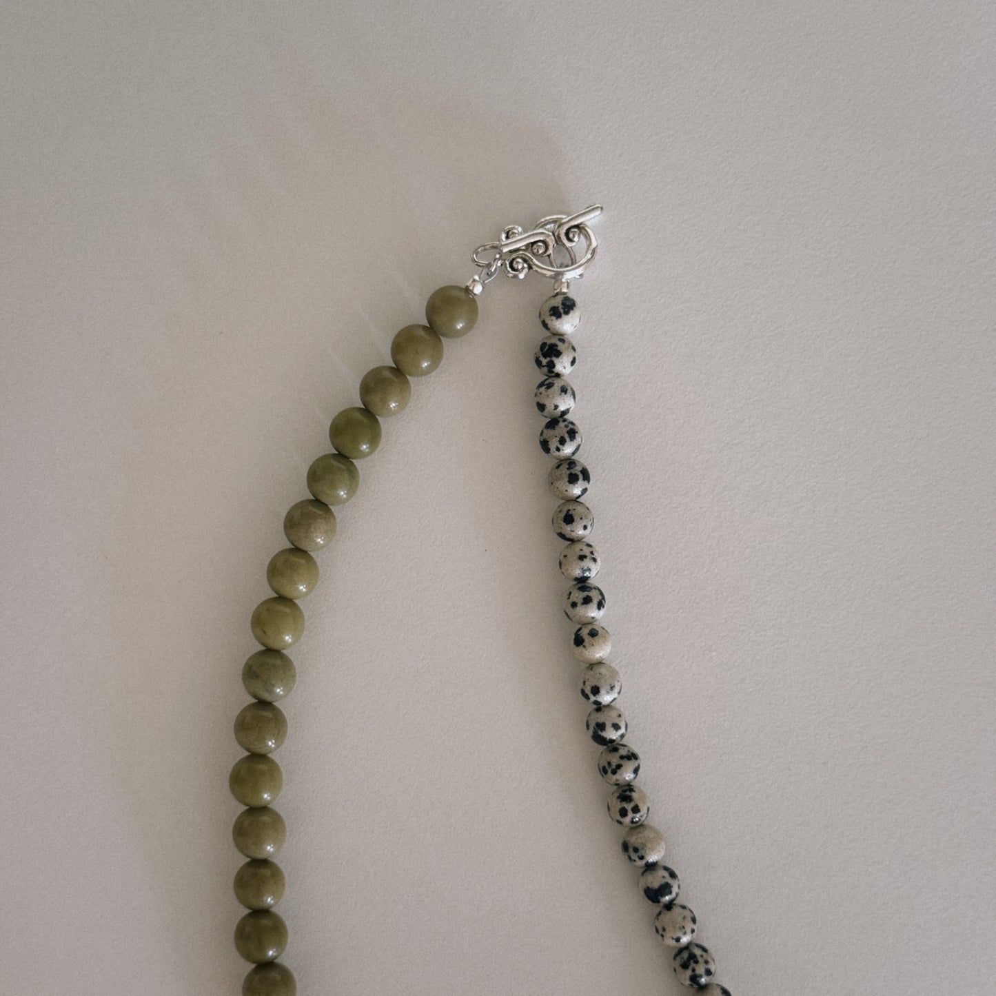 avocado & dalmation beaded necklace