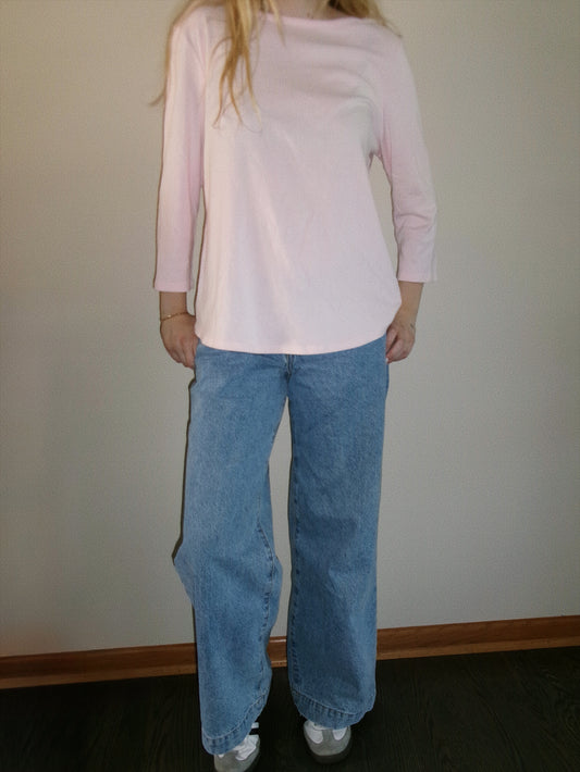 vintage baby pink quarter sleeve tee