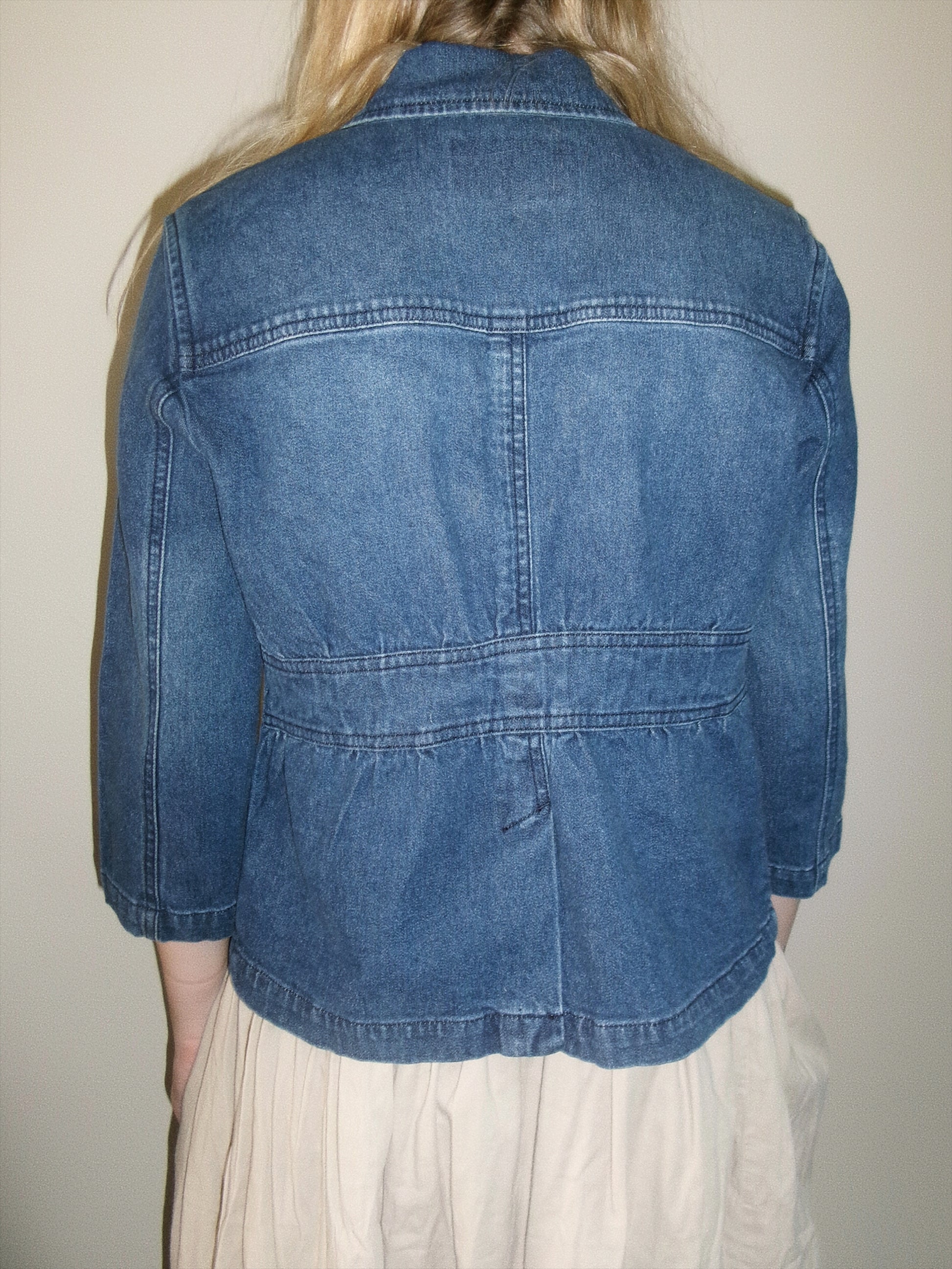 vintage cinched back denim top back