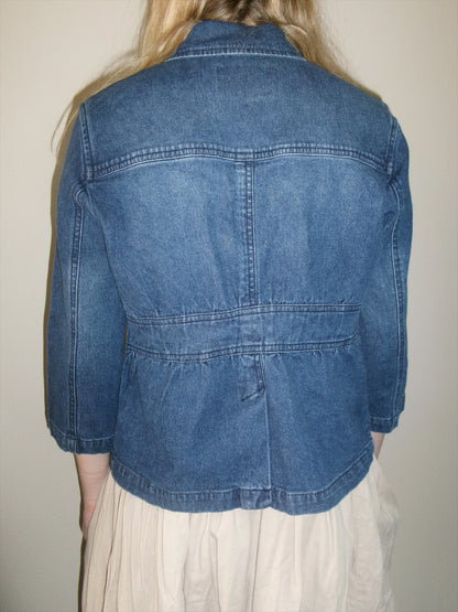 vintage cinched back denim top back