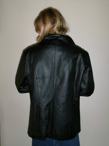 vintage genuine leather jacket back