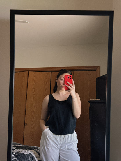 black tank top