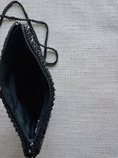 black sequin bag