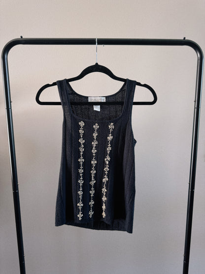 knit black tank top