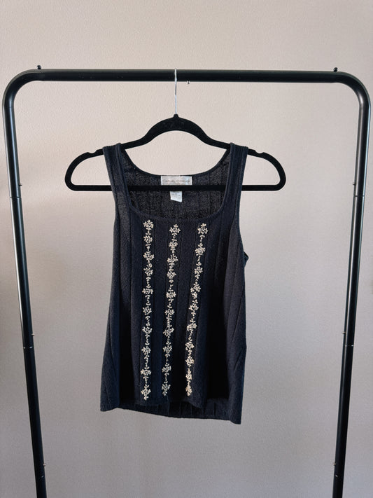 knit black tank top