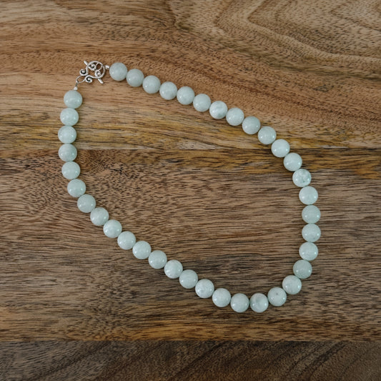 blue moonstone beaded necklace