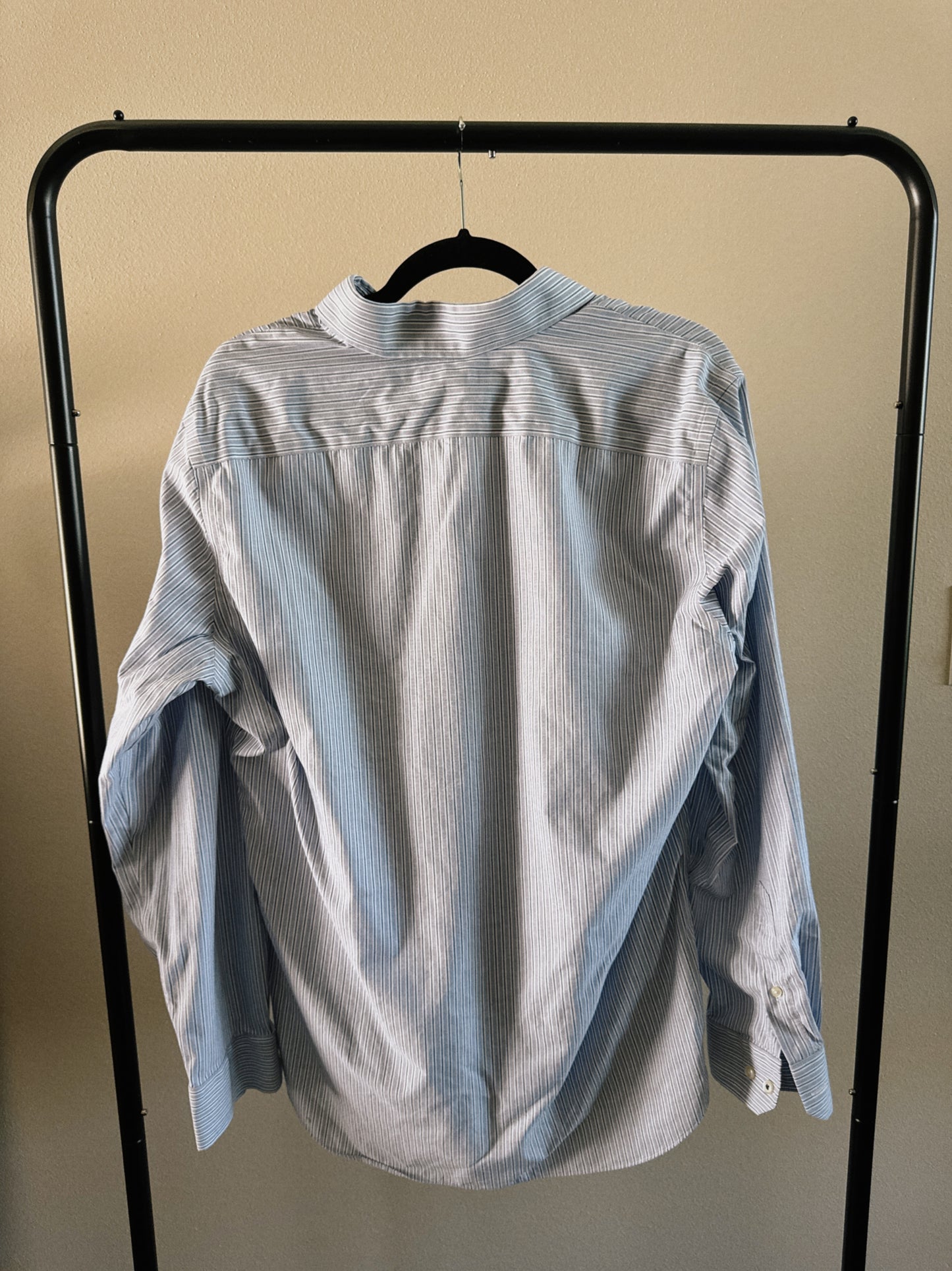 blue striped button down