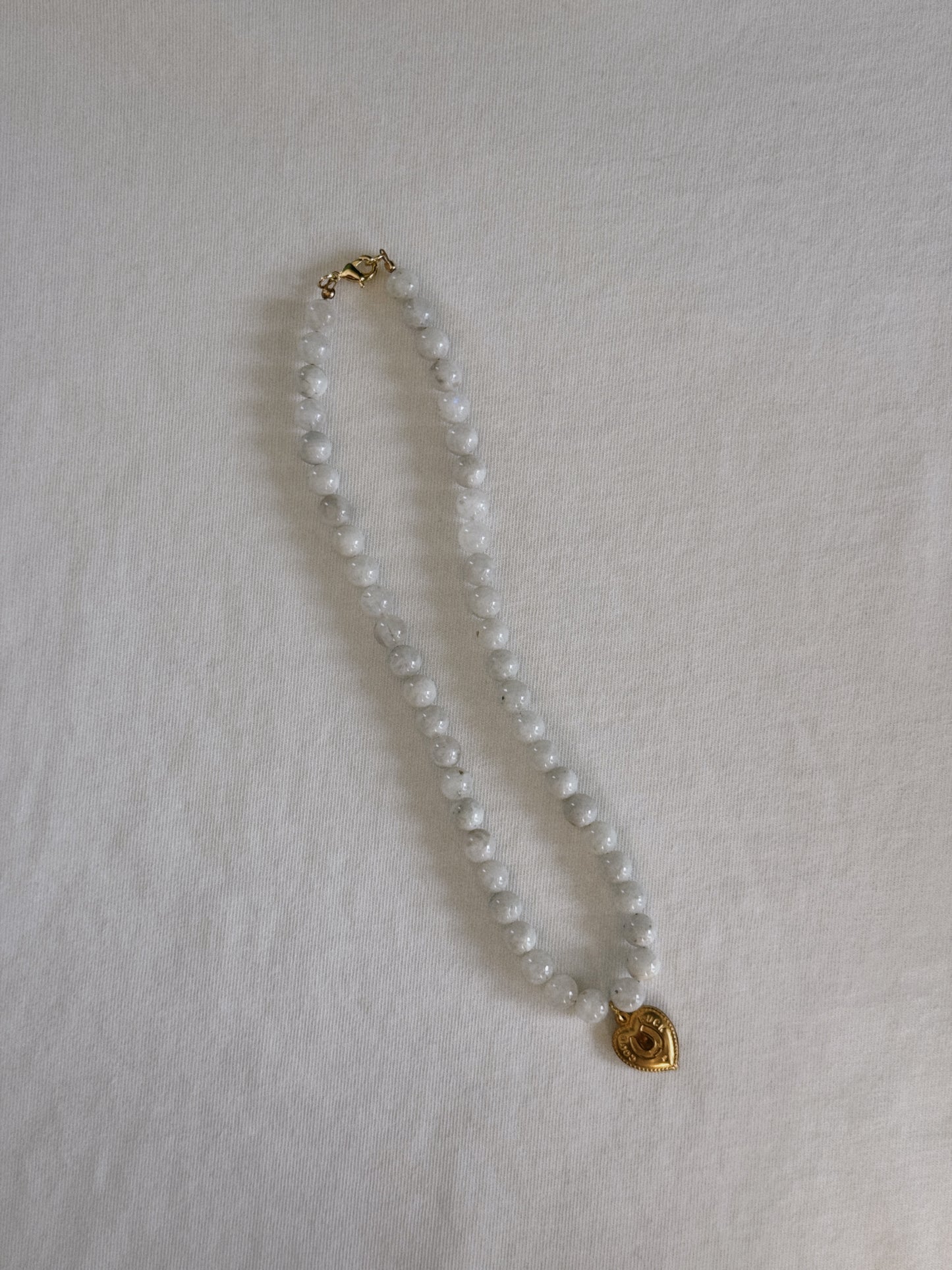 brass good luck beaded necklace